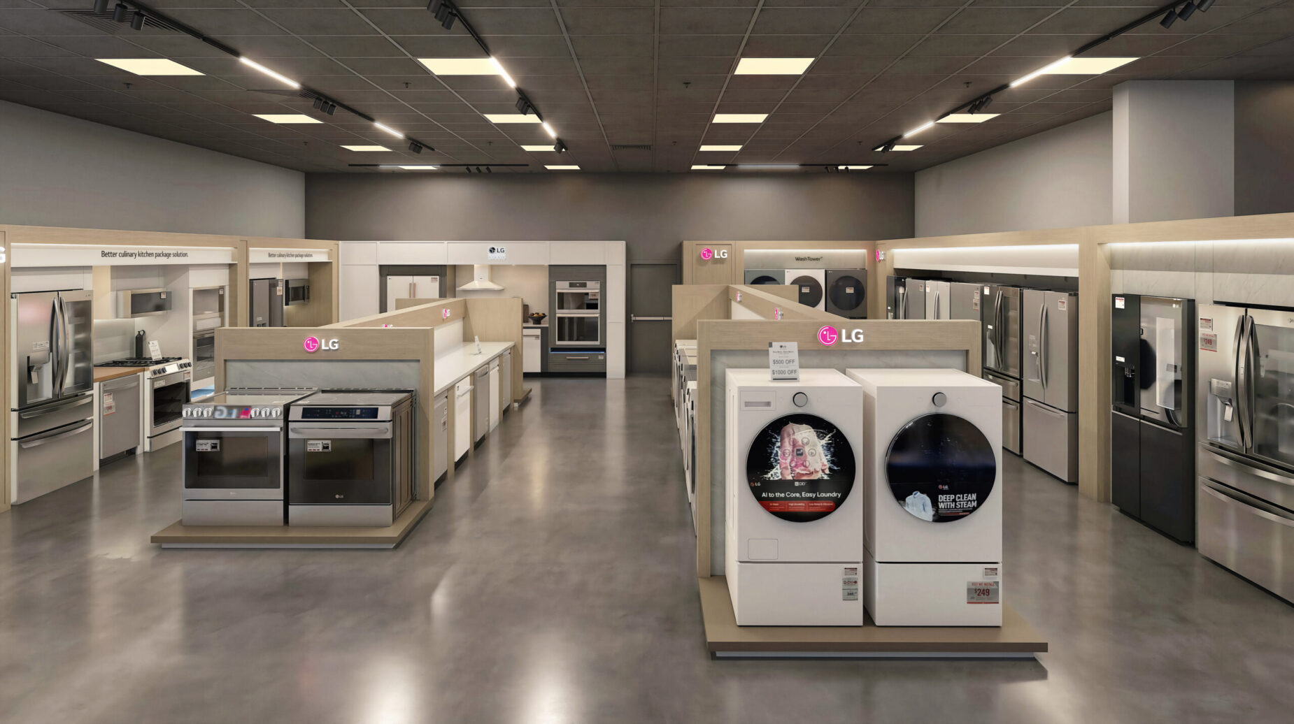 LG appliances shop-in-shop at The Brick, rendering 1