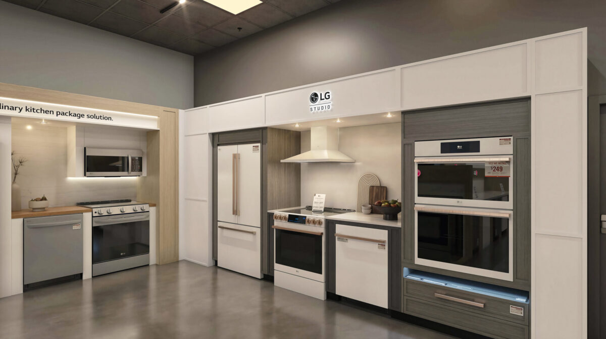 LG appliances shop-in-shop at The Brick, rendering 4