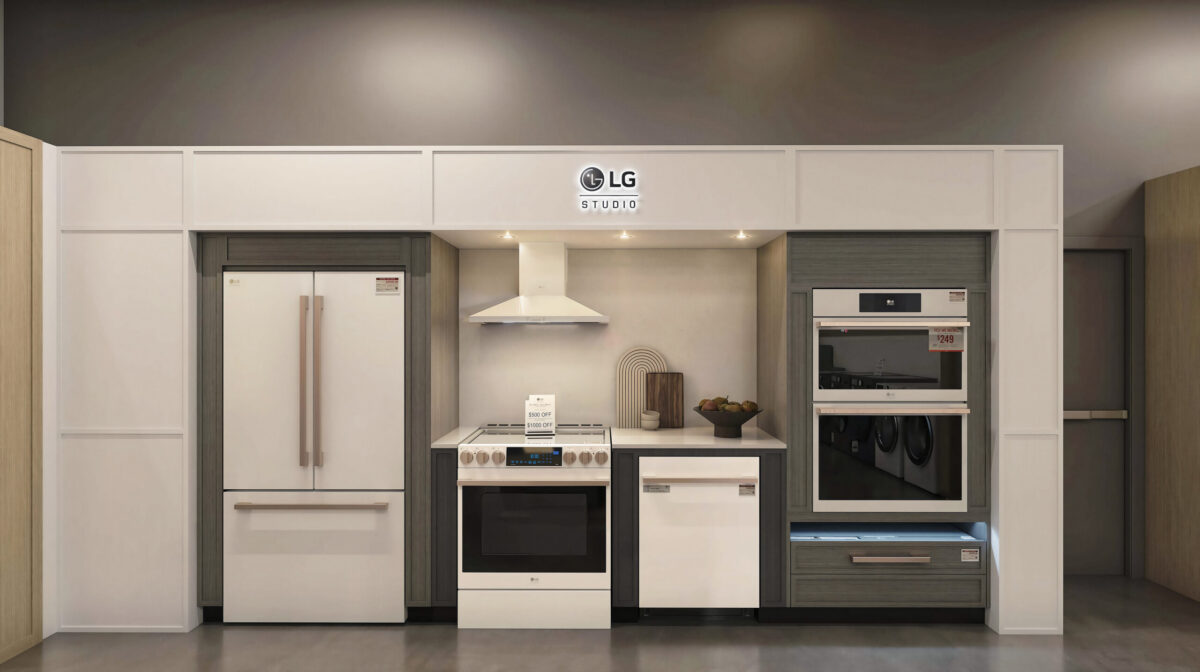 LG appliances shop-in-shop at The Brick, rendering 3