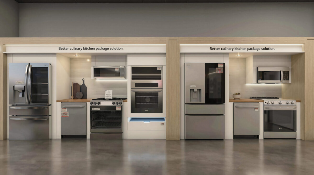 LG appliances shop-in-shop at The Brick, rendering 5