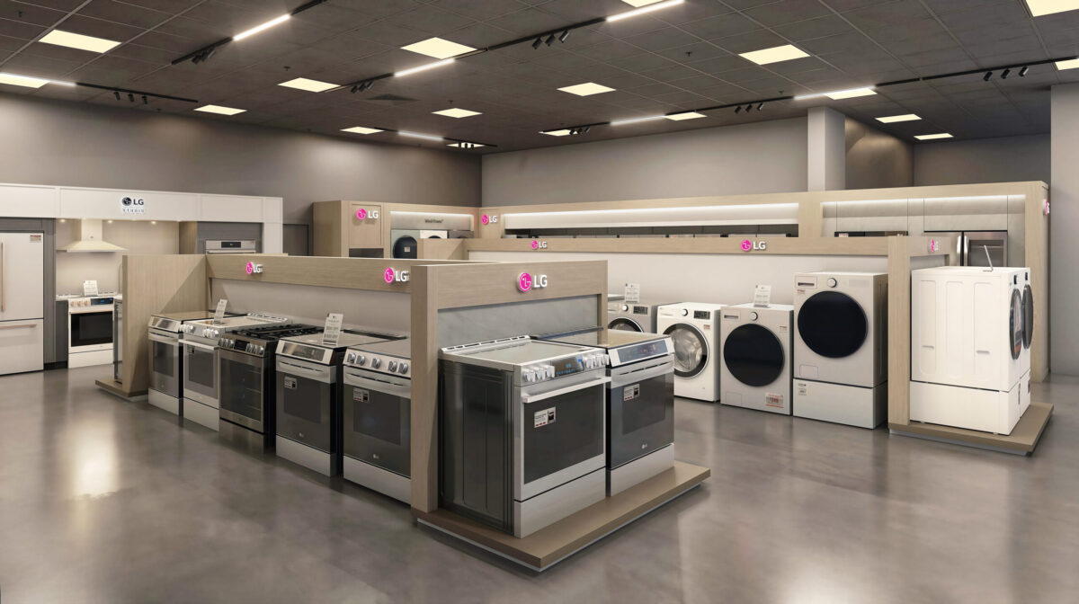 LG appliances shop-in-shop at The Brick, rendering 6